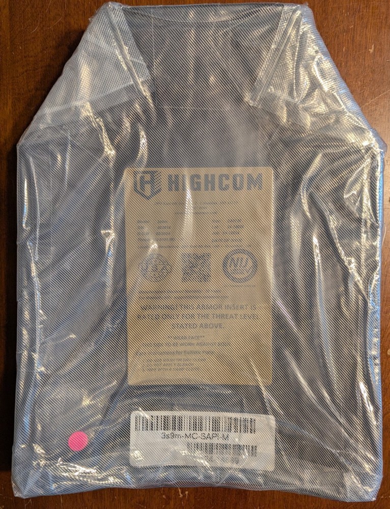 Highcom 3S9M (2) Armor Plates, 1 SAPI medium and 1 Shooters Cut 10x12
