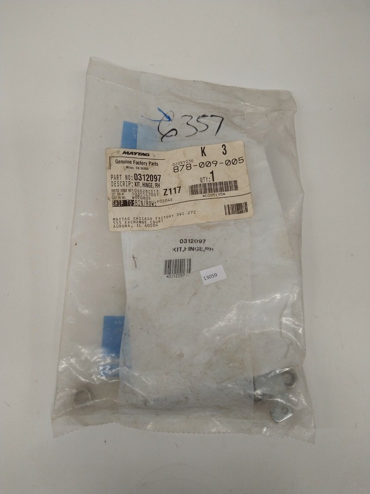 Maytag Right Hand Hinge Kit 0312097