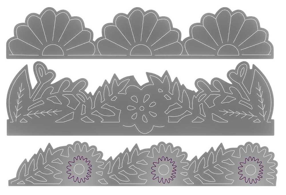 Sizzix Thinlits Bold Floral Edges 3pc set #665472 Retail $14.99 by Olivia Rose