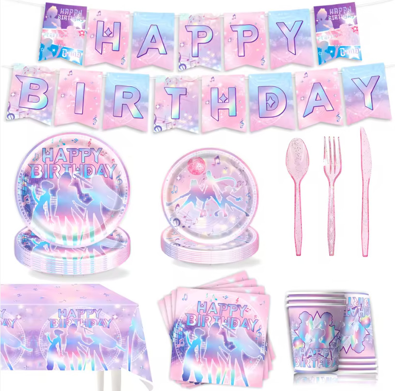 🎤✨ K-Pop Singing Group Inspired Birthday Party Tableware & Decor