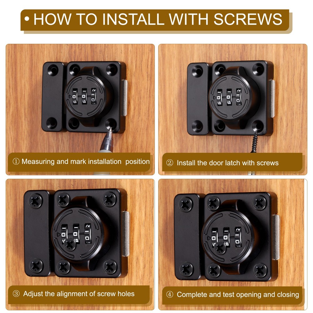 2 Pcs Combination Cabinet Latch Keyless Password Lock Silver