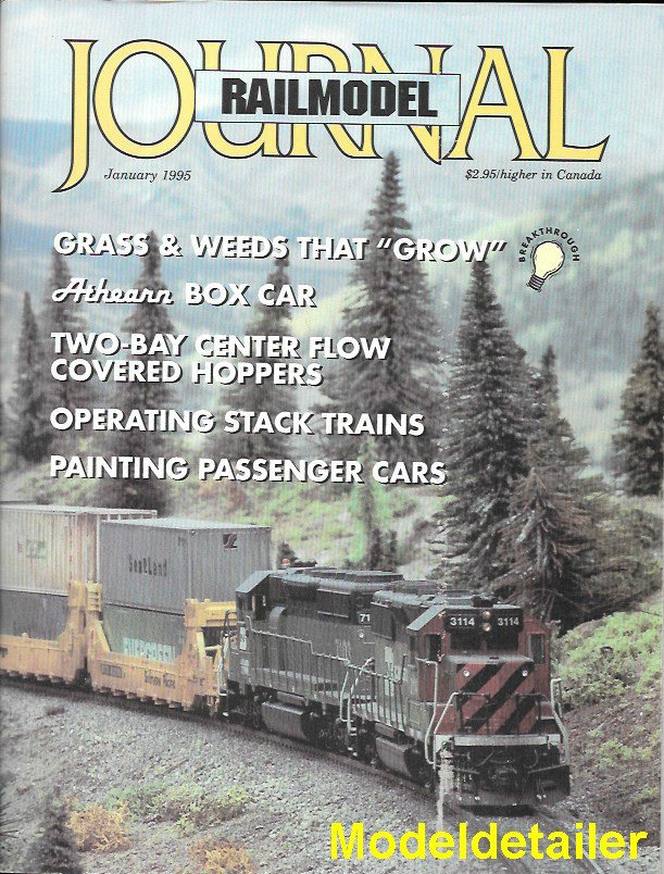 Railmodel Journal Jan.95 Grass Weeds Stack Trains Athearn Box Car Helpers SD45