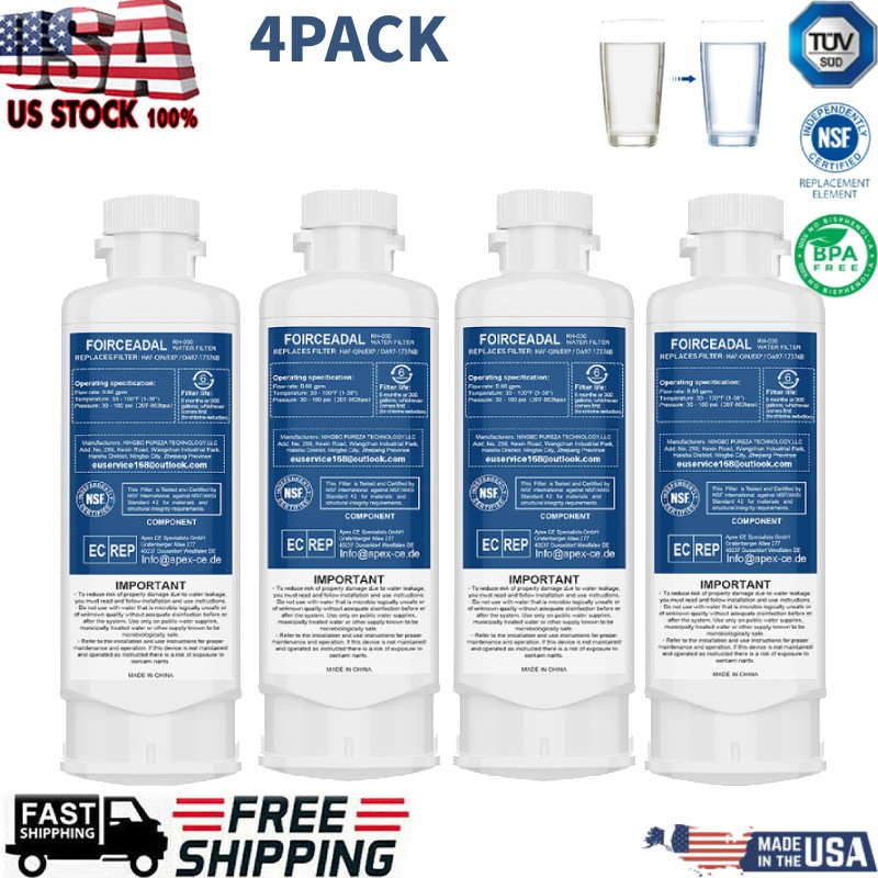 4PC For Samsung Refrigerator Water Filter HAF-QIN DA97-17376B DA97-08006C