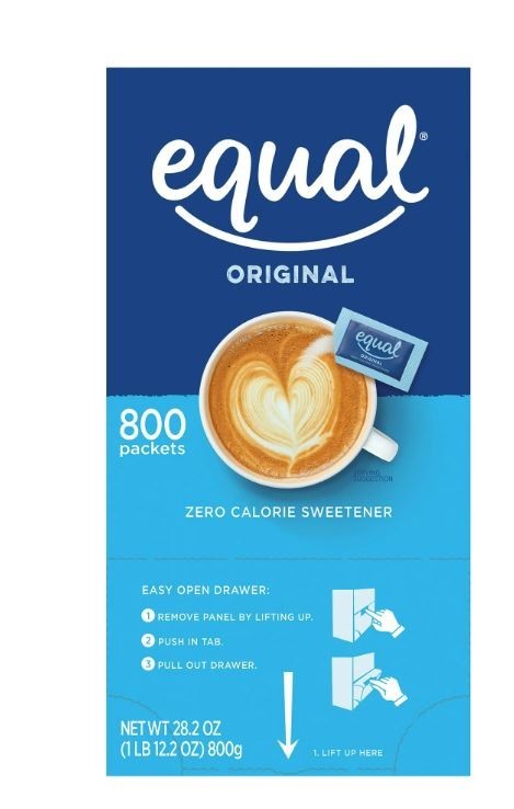 EQUAL Zero Calorie Sweetener, Sugar Substitute, 800 Packets