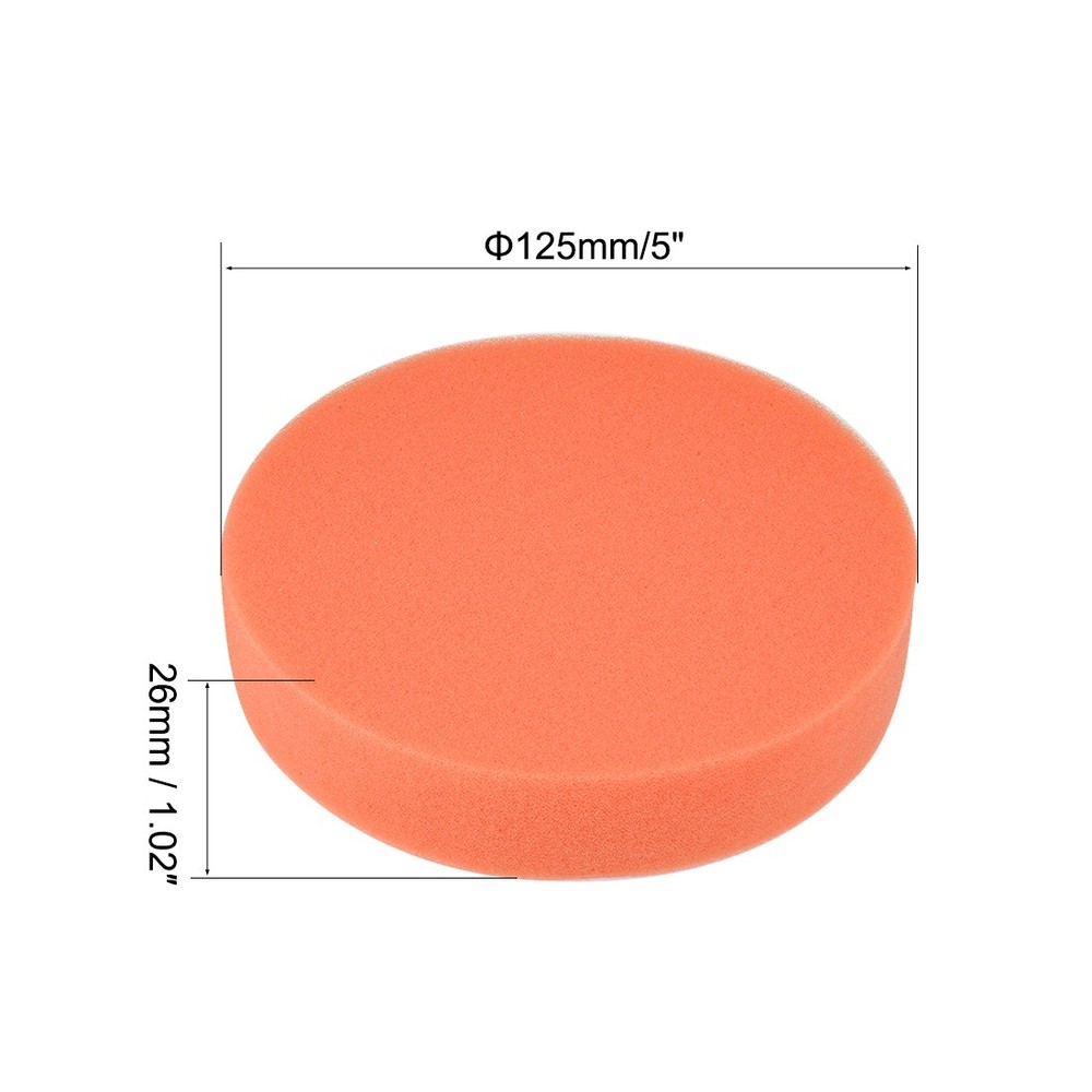 5" Buffing Sponge Pads, Drill Polishing Buffer Pad Disc Hook and Loop Back 5pcs