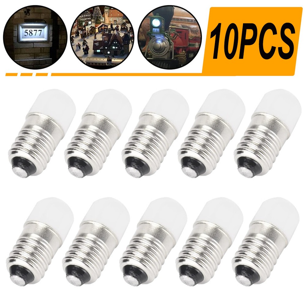 10Pcs AC White LED light bulbs 12V Screw Base for MTH CI-0000002