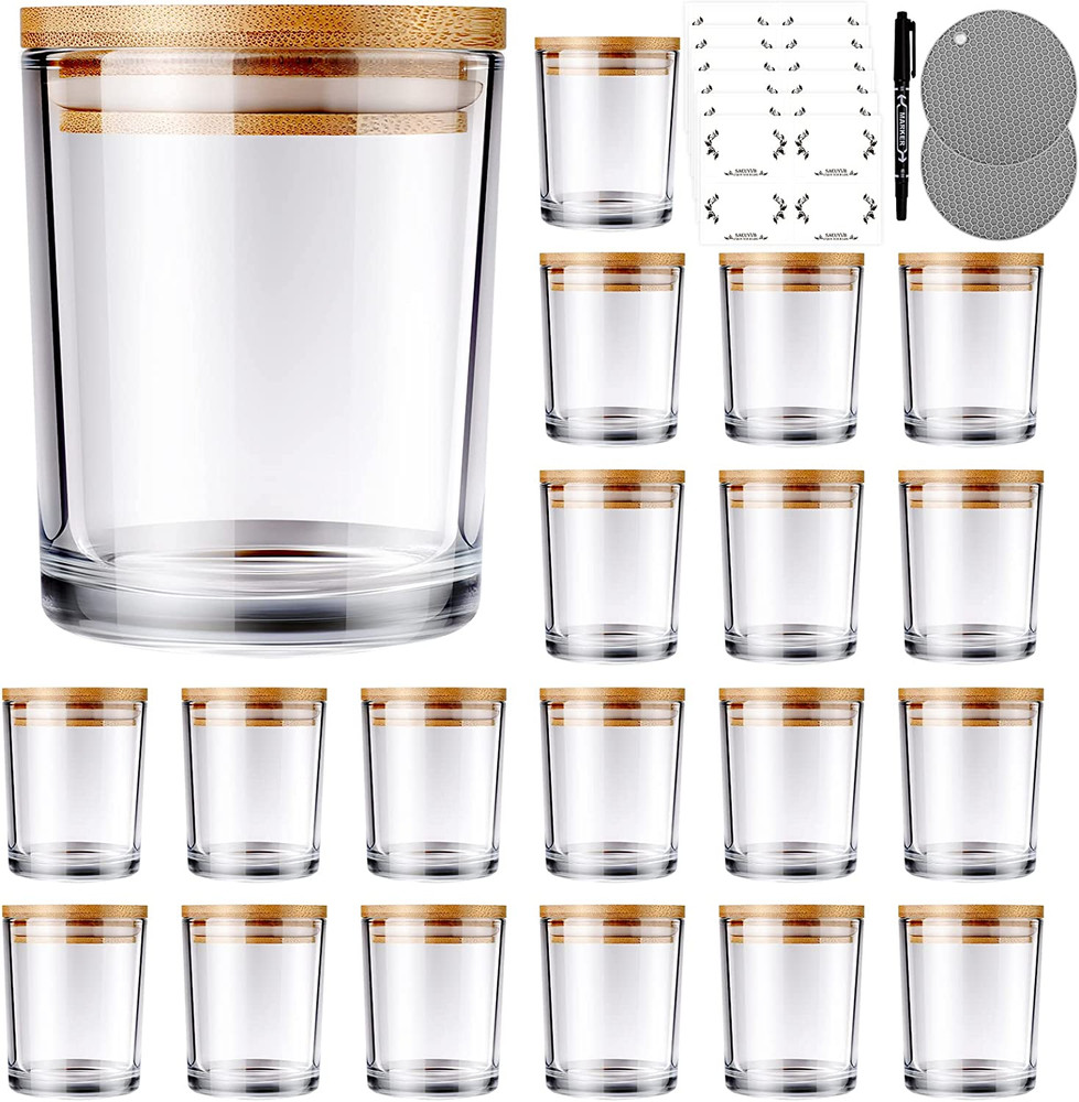 20 PCS Bulk Candle Jars with Lids,Candle Making Kit