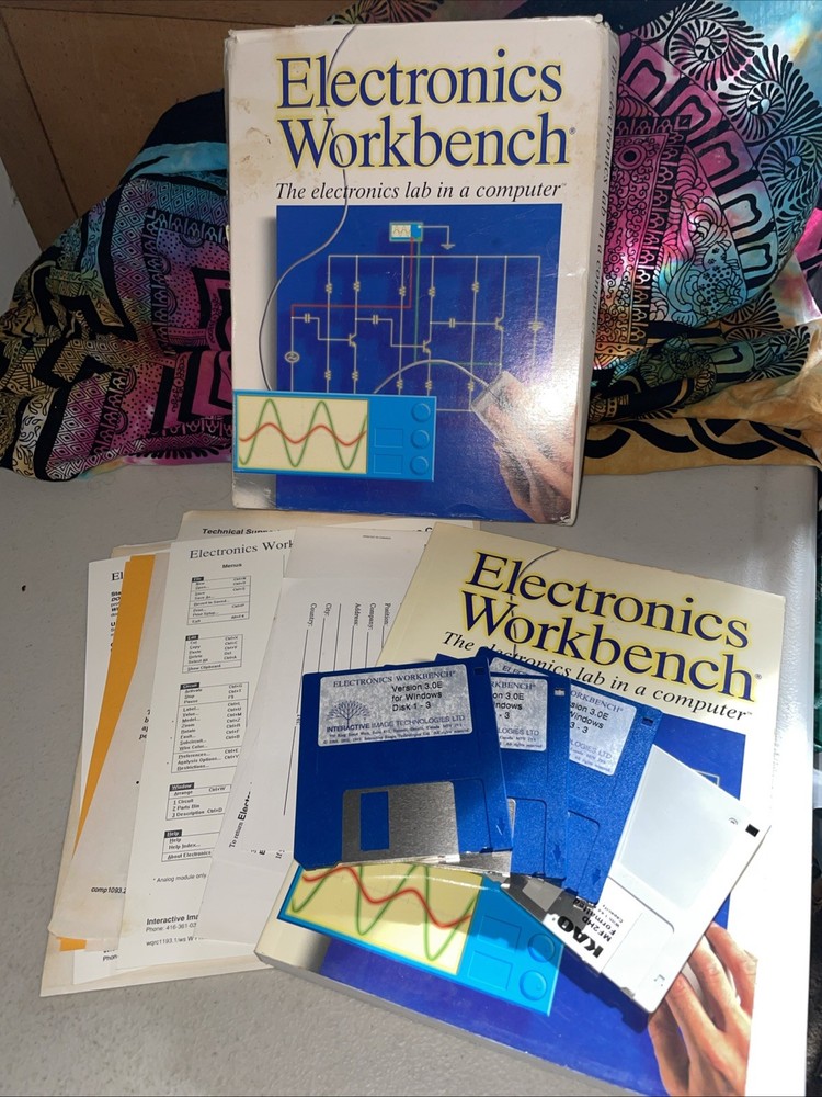 Electronics Workbench 3.0e 3.5" Disks Lab Computer Vintage PC Windows Software