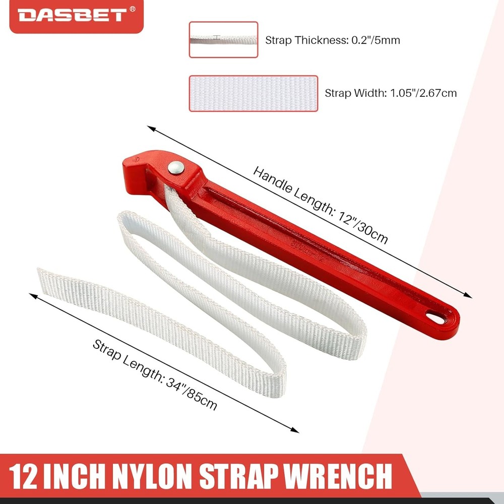 Adjustable Strap Wrench for Oil Filter Pipe