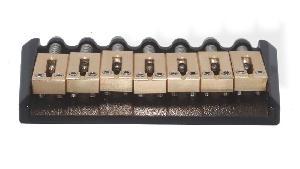 Bridge Hardtail 7 String Modern String thru body Black Brass Saddle 63mm 122742B
