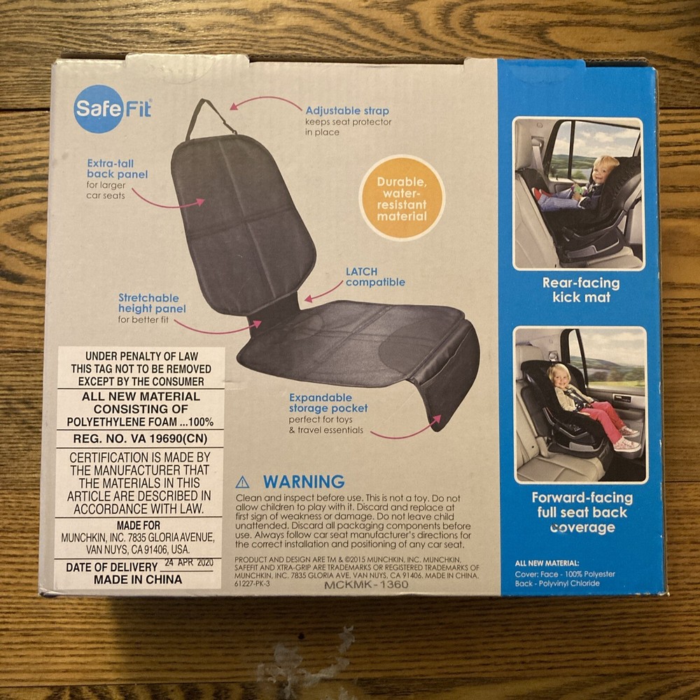 SafeFit Complete Car Seat Protector Durable Water Resistant Xtra-Grip Black,