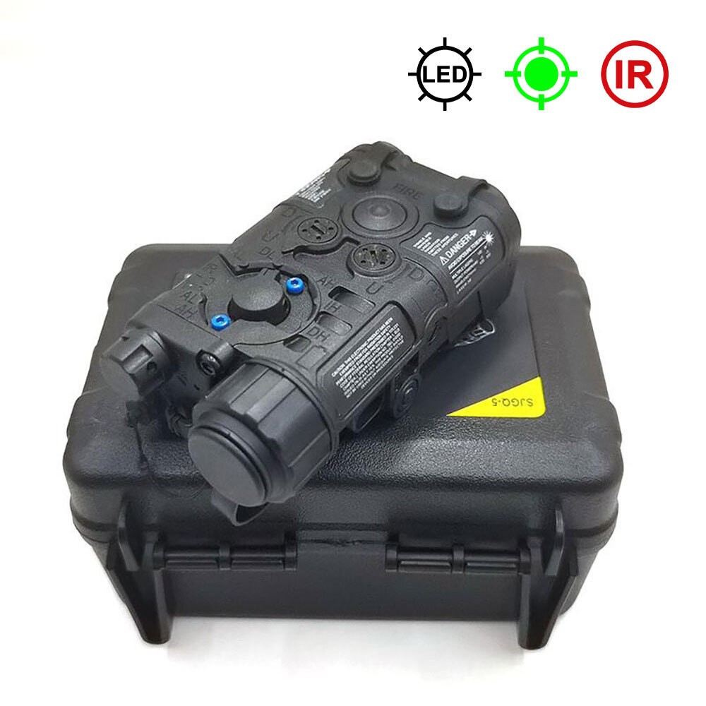 Tactical NGAL Green Dot Laser IR Sight Aiming Flashlight LED Strobe White Light