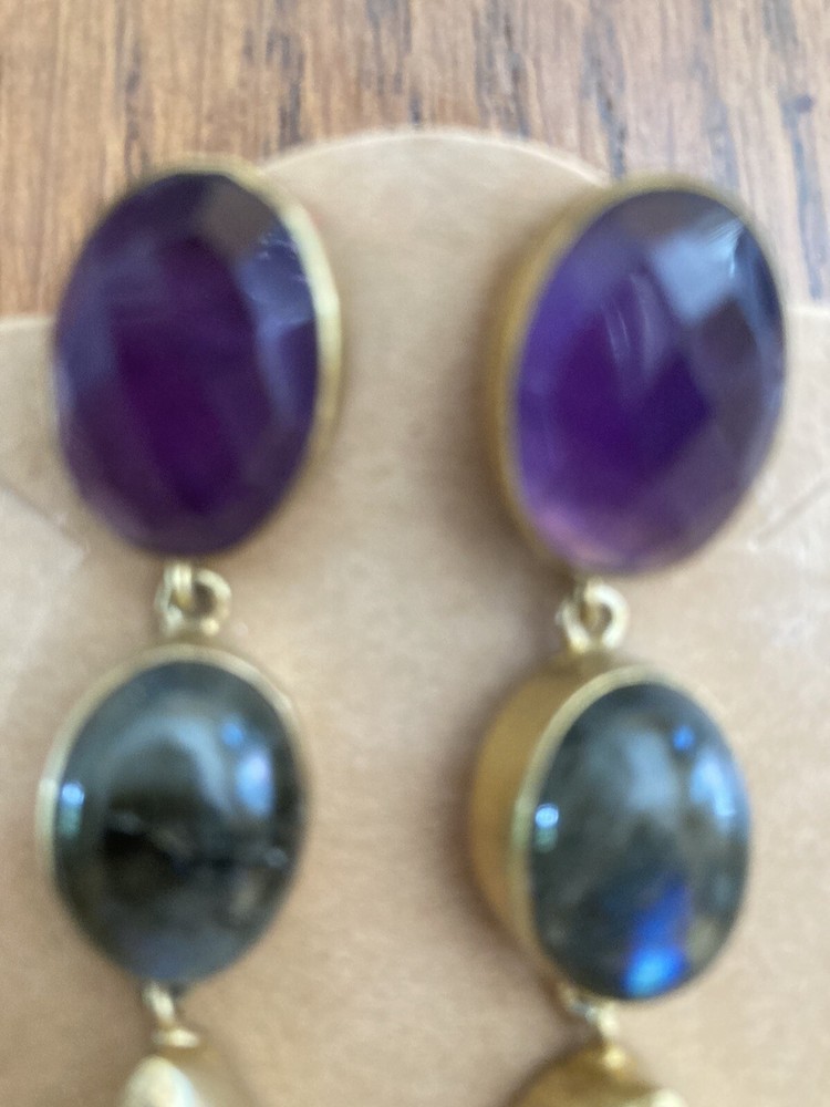 multi gemstone earrings