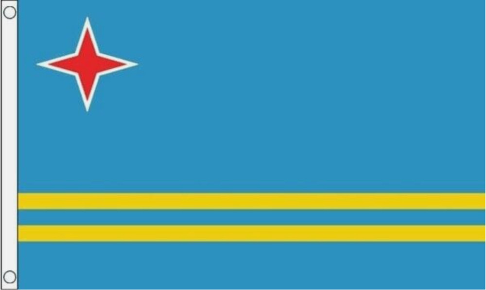 Aruba Large 5ft x 3ft National Polyester Flag *LAST ONES*