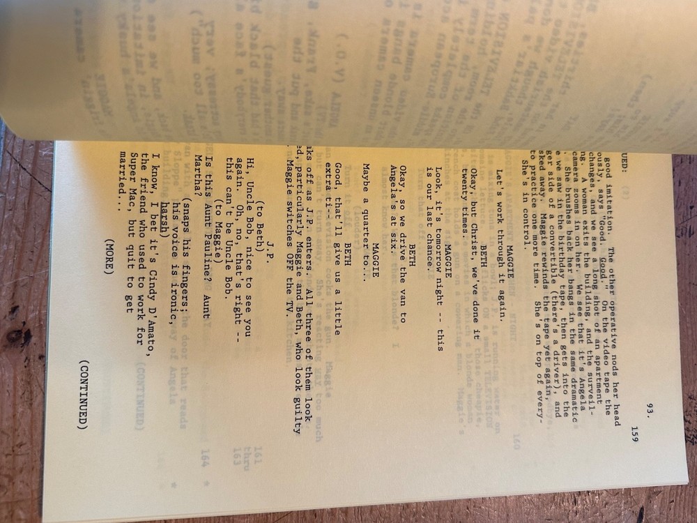 POINT OF NO RETURN MOVIE ORIGINAL SCREENPLAY SCRIPT ROBERT GETCHELL