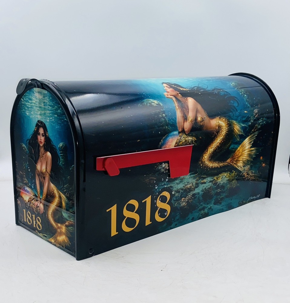 Mermaid Custom Mailbox: Beach house Decoration