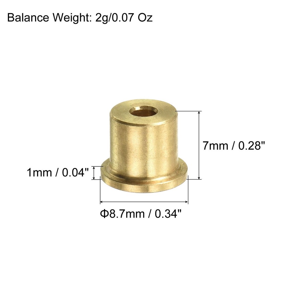 2g Golf Brass Tip Weights, 7x8.5mm Plug Insert, Copper