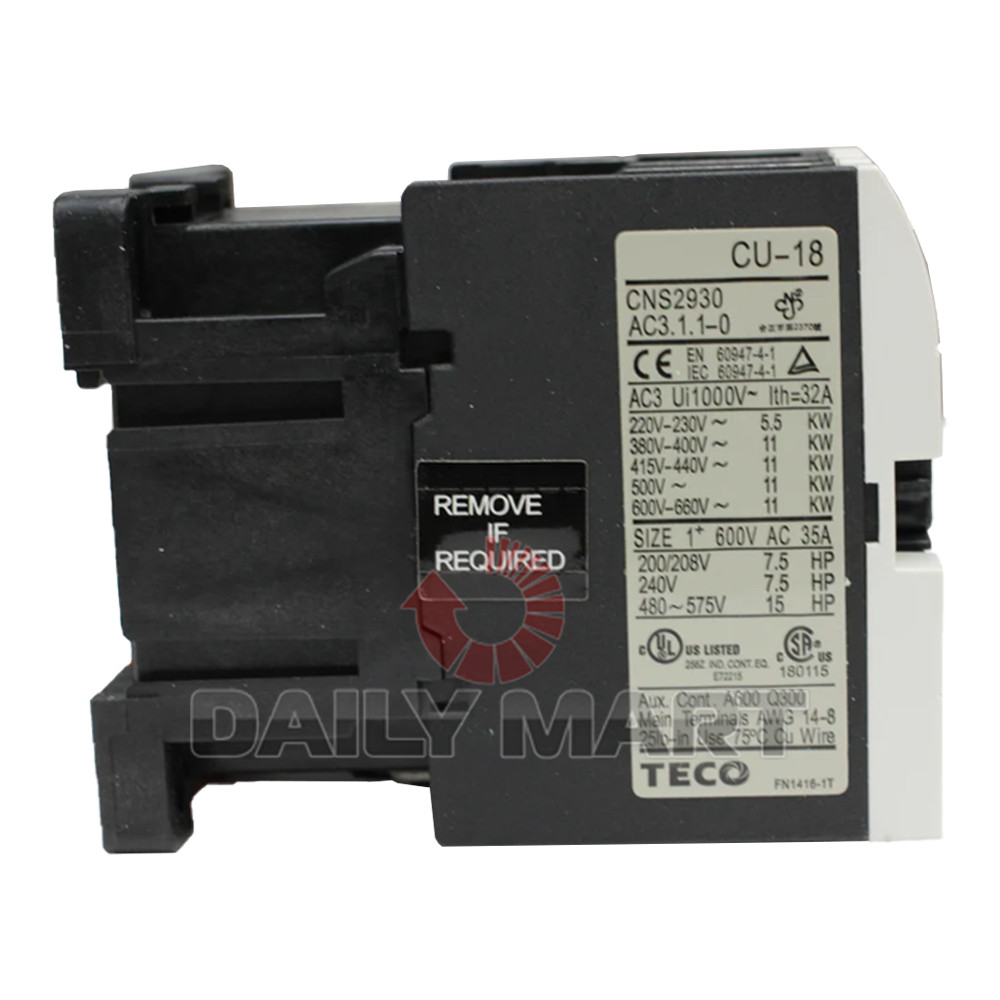 New In Box TECO CU18 Contactor AC110V