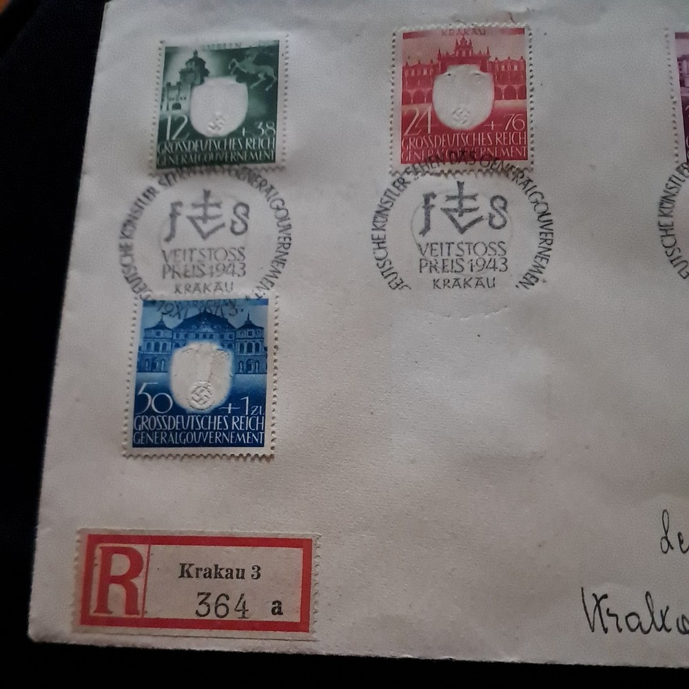 WW2 1943 GERMAN FIRST DAY COVER OCCUPIED PRAGUE