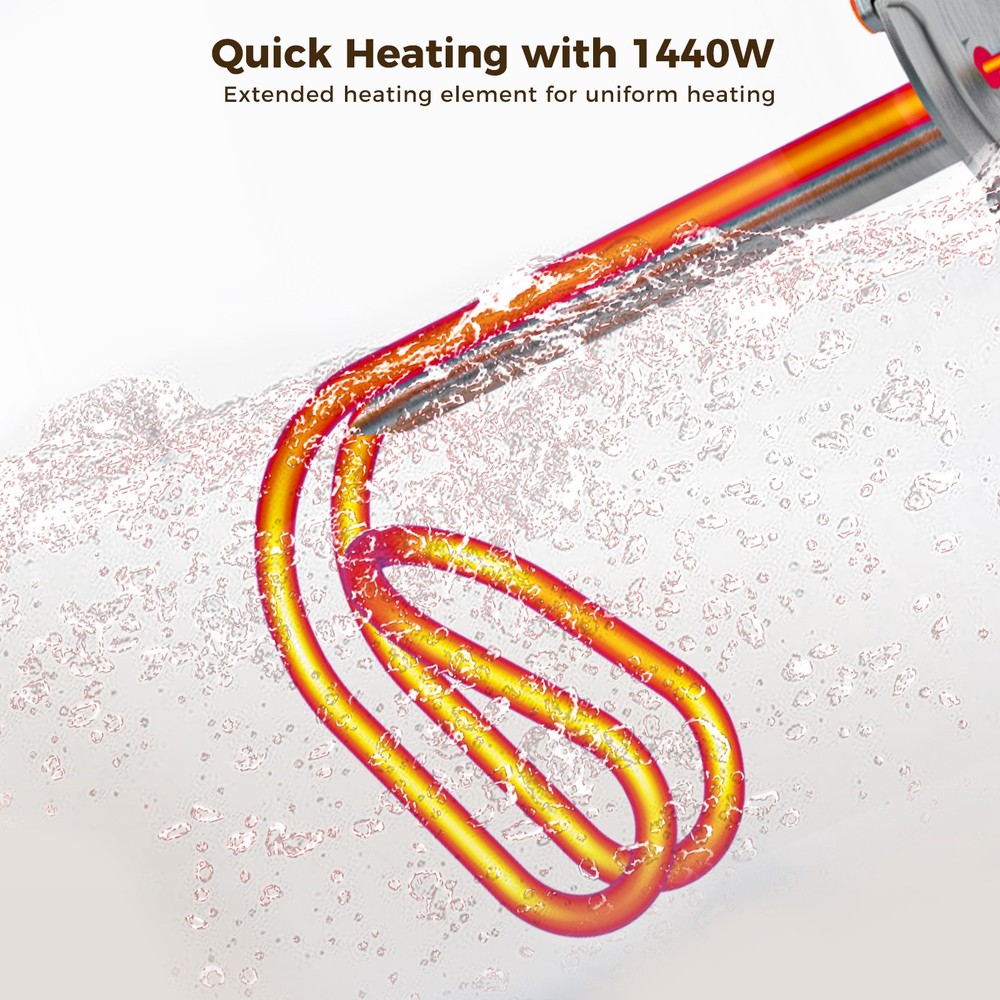 Mini Tank 8-Gal Electric Water Heater 120V Corded 1440W for Kitchen Under Sink