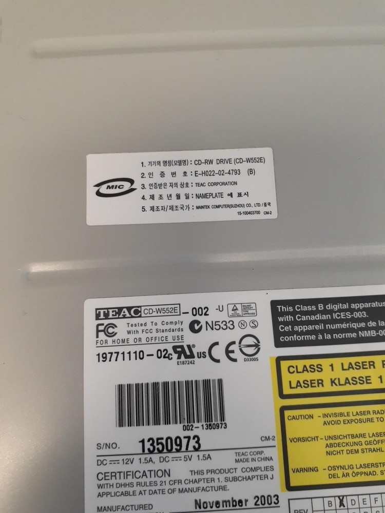 TEAC CD-W552E CD-RW DRIVE Beige Bazel