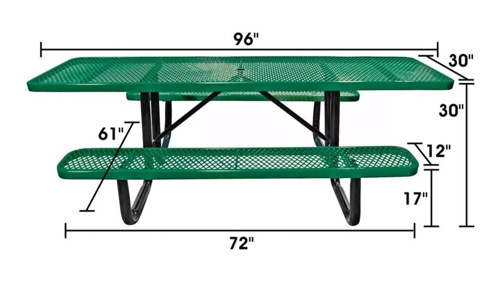 PICNIC TABLE Commercial - ADA Wheelchair Accessible - 8 Ft Rectangular