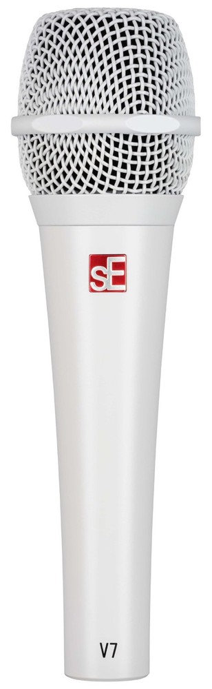 Se Electronics V7 White Handheld Dynamic Microphone Vocal Mic+Cable+Backpack