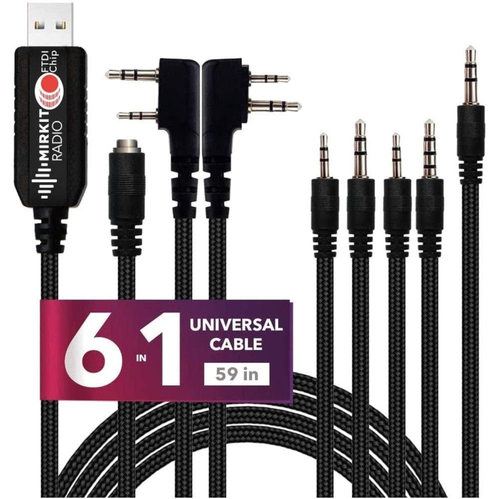 Durable 6 in 1 FTDI Programming Cable for Ham Radios – Plug and Play Feature