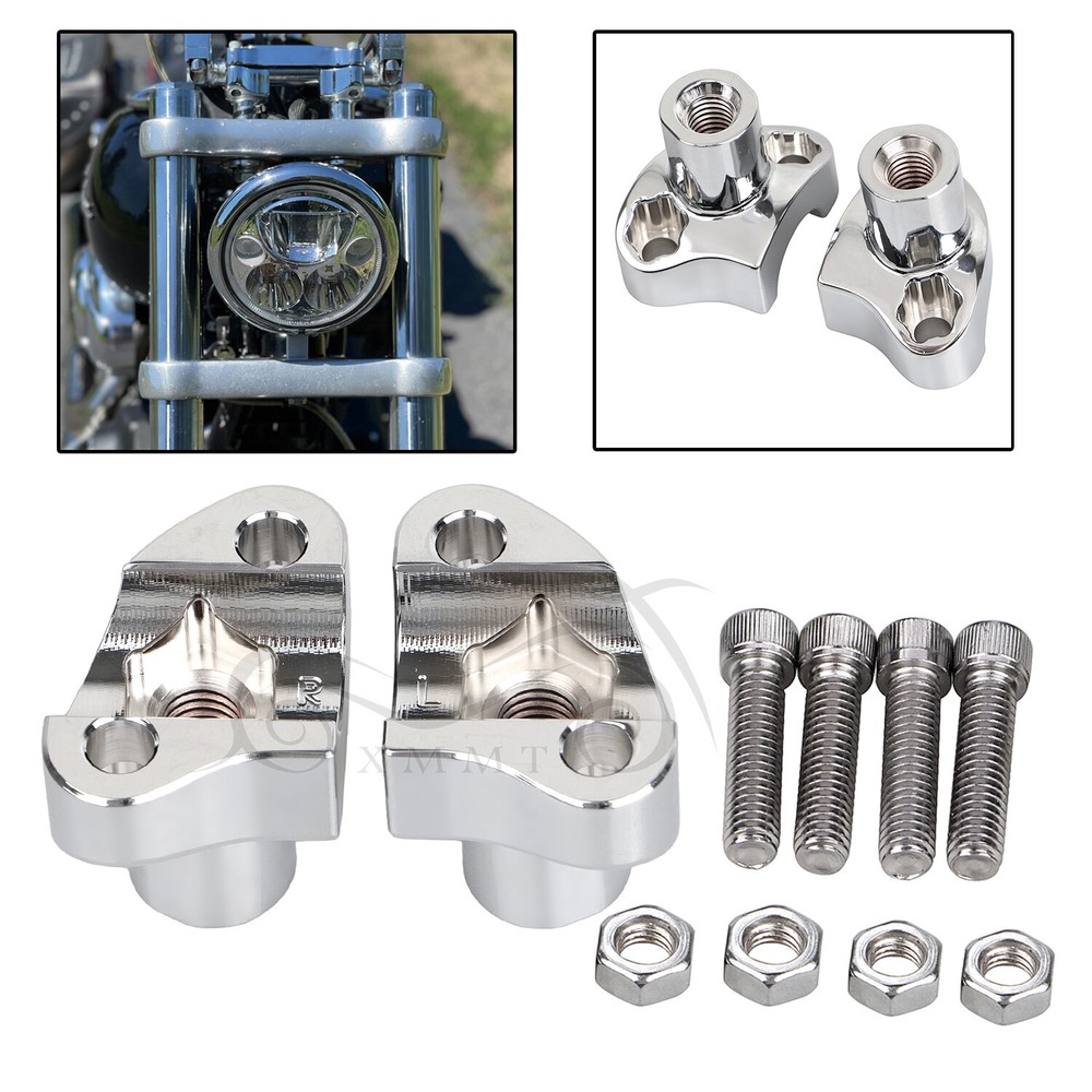 Chrome 2" Handlebar Risers Bottom Fit For Harley Softail Low Rider Night Train