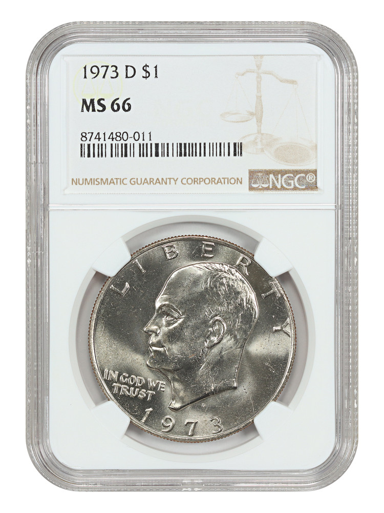 1973-D $1 NGC MS66 - Ike Dollar