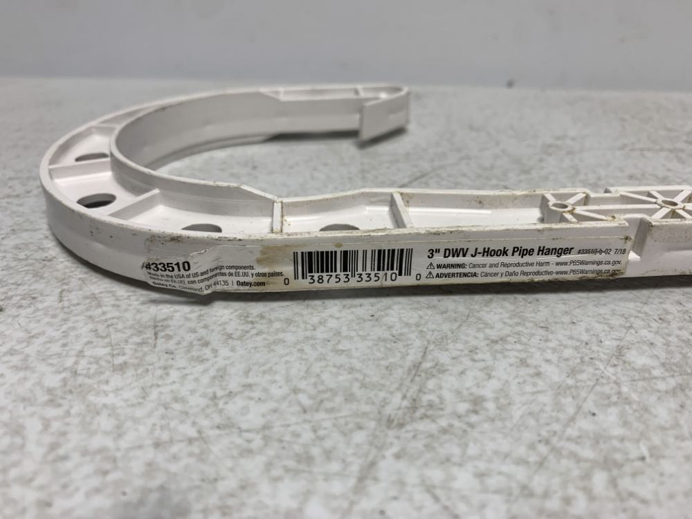 Oatey 33510 J-Hook Pipe Hanger 3" DWV