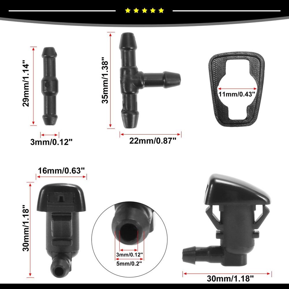 7pcs Windshield Wiper Fluid Squirter Nozzle Spray for Ford Focus 8S4Z-17603-AA