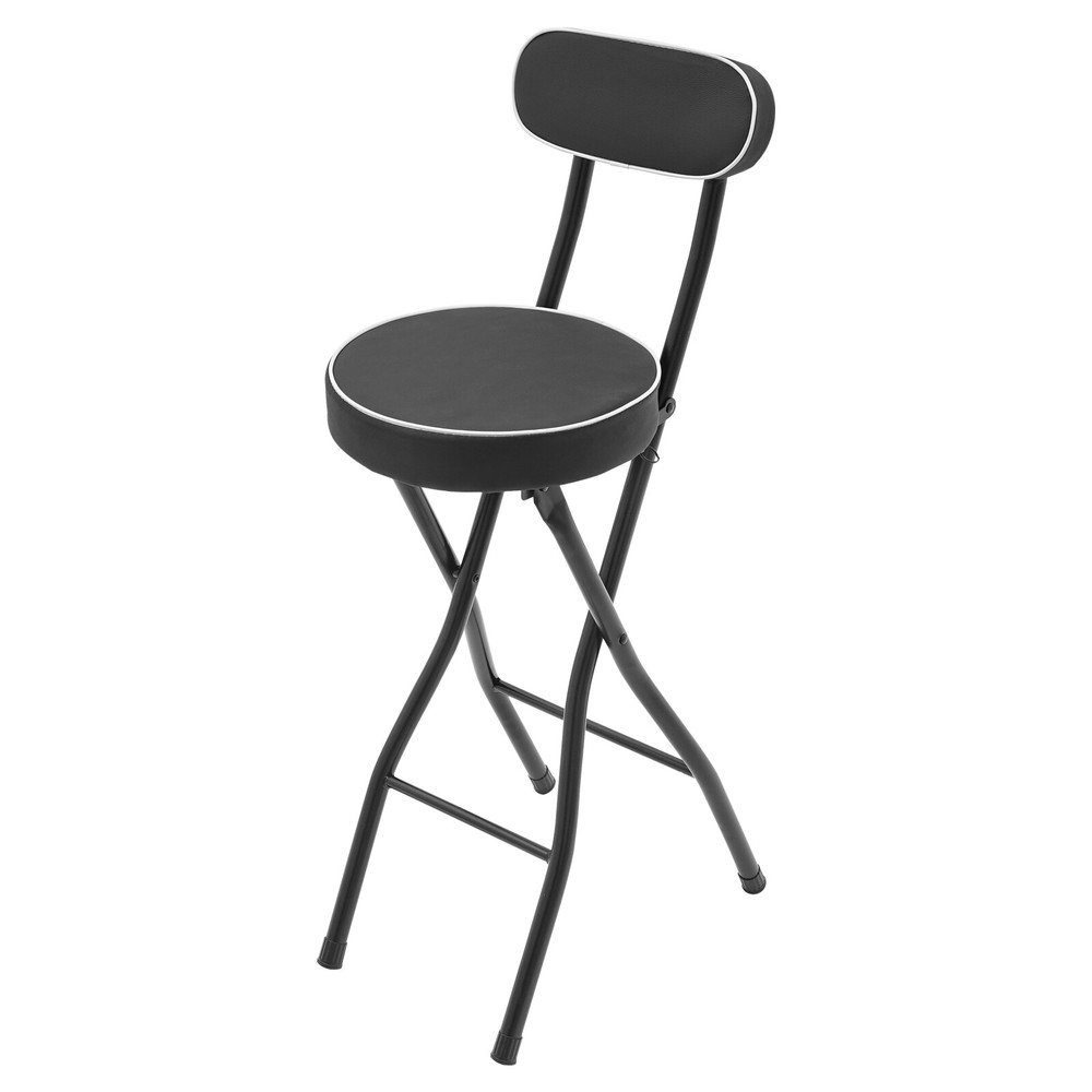 2PCS High Chairs Bar Stool Portable Folding Stool Cushioned Padded Folding Stool