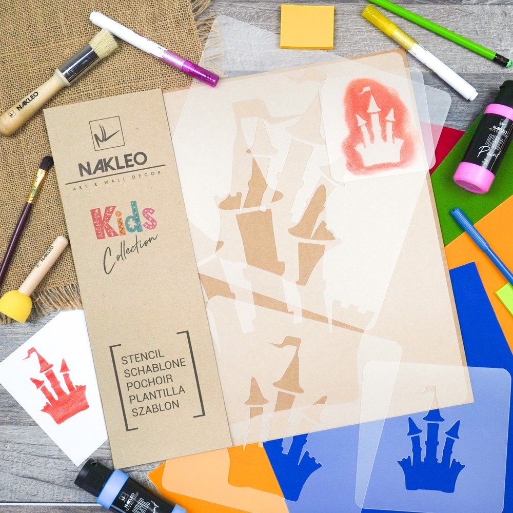 KIDS Reusable Plastic Stencils (5 pcs) // CASTLE