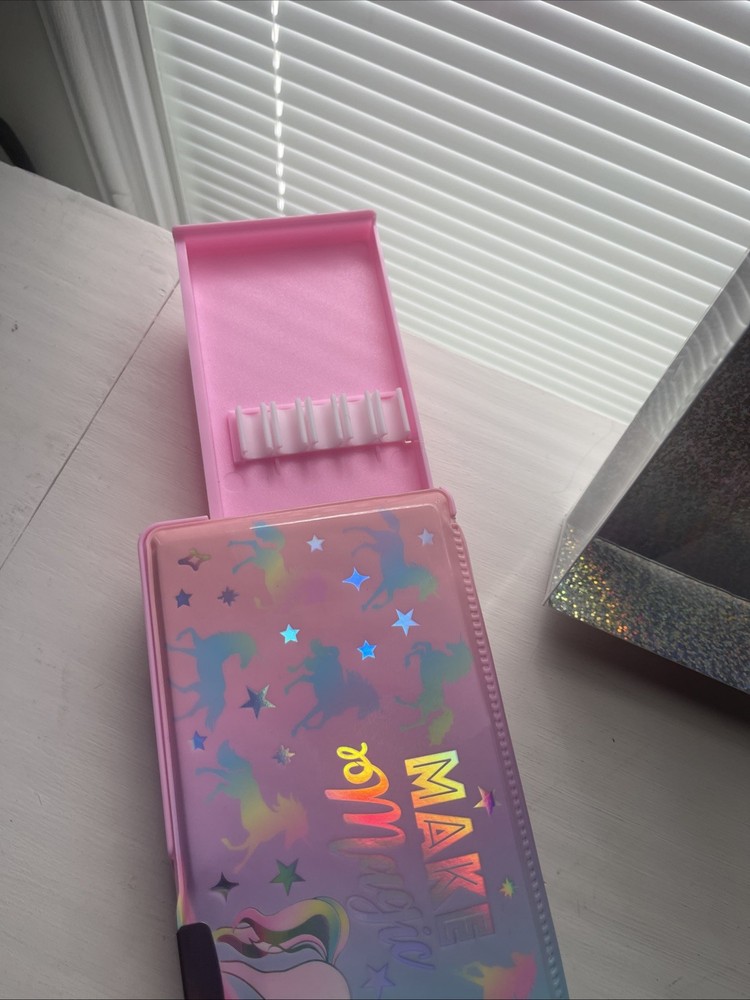 Hot Focus Multi-Function Pencil Case Unicorn Calculator Sharpener Pink NIP