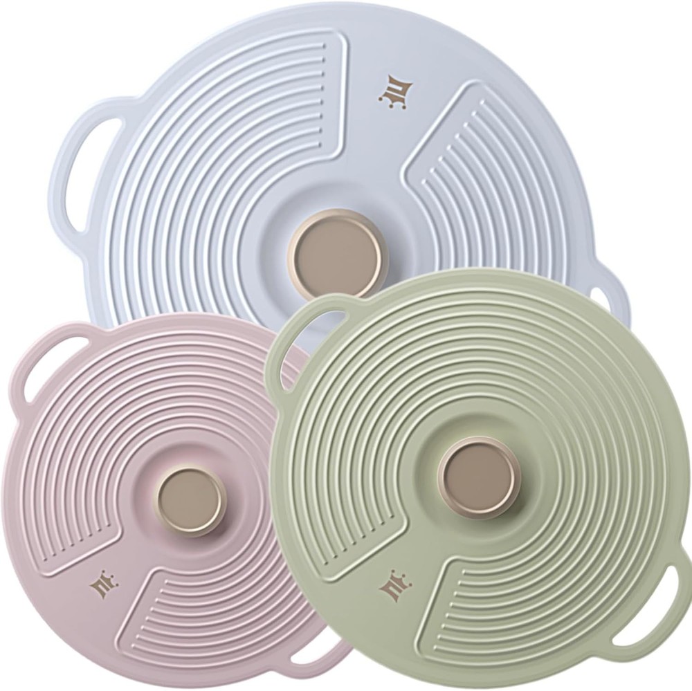 Microwave & Dishwasher Safe Silicone Lids - 3 Pack for All Kitchen Needs