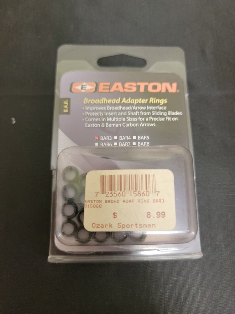 Easton Broadhead Adapter Rings Bar 3 Black (12 Pack)