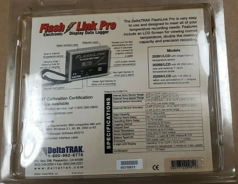 DeltaTrak 20261 FlashLink Pro Data Logger