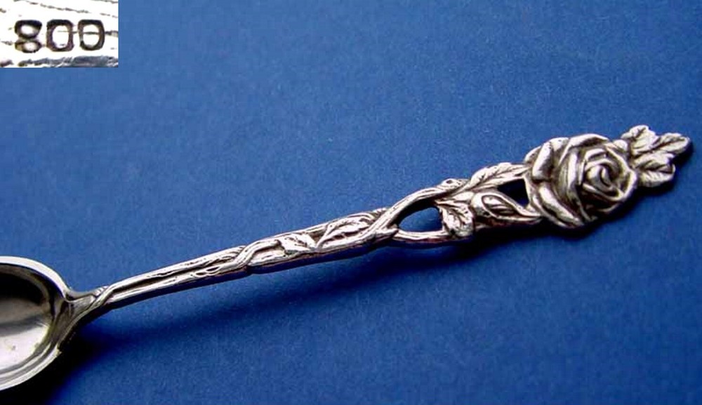 Coffee Spoon, Hildesheimer Rose, 800 Silver B441