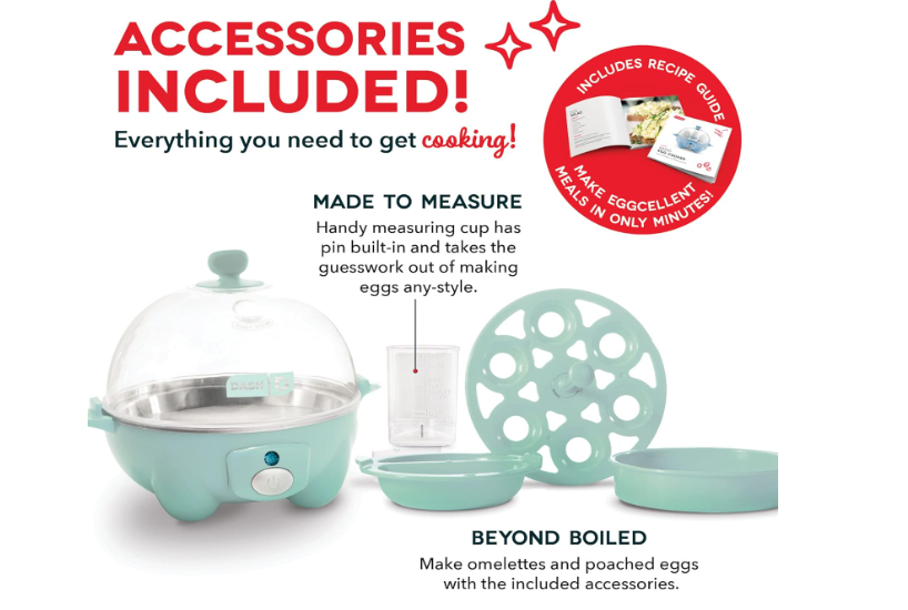 Rapid egg cooker, 6 Egg Capacity Electric, Hard Boiled Pouched Scrambled