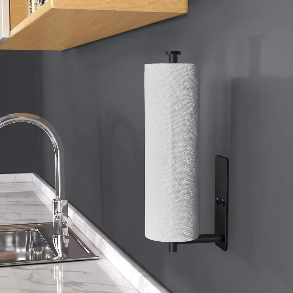 Strong Adhesive Paper Towel Holder – Adjustable Rustproof for Wall or Countertop