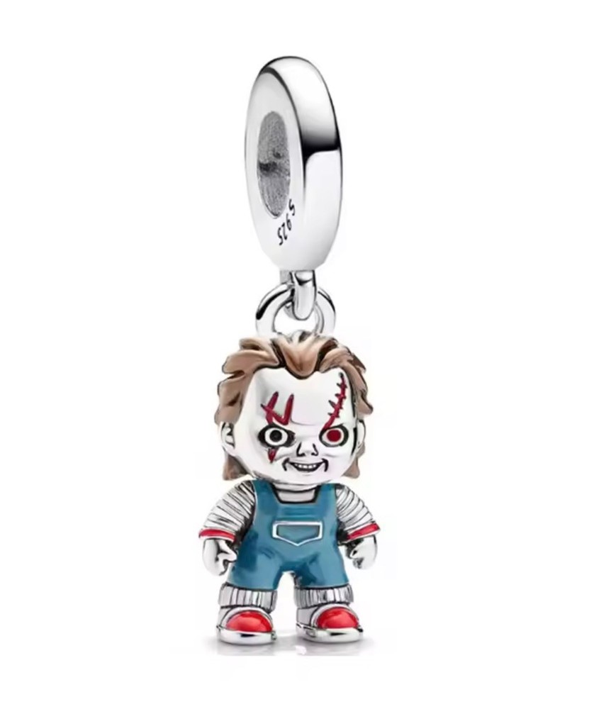 V642 S925 STERLING SILVER  CHUCKY DOLL DANGLE CHARM