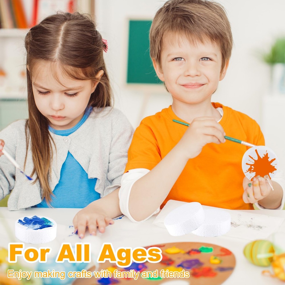 18 Pack 3 Inch Foam Circles for Crafts,1 Inch Thick Round Polystyrene Discs, ...
