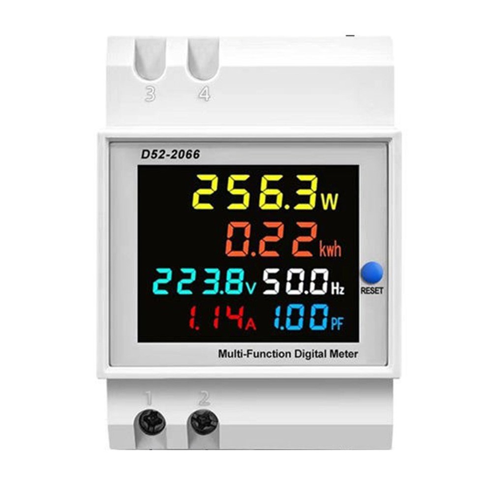 High Precision 100A DIN Rail AC Power Meter With Integrated Current Transformer