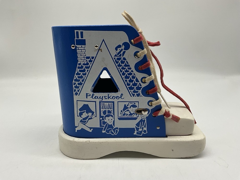 PLAYSKOOL Vintage Red Box Lacing Boot Learning While Playing in Original Box