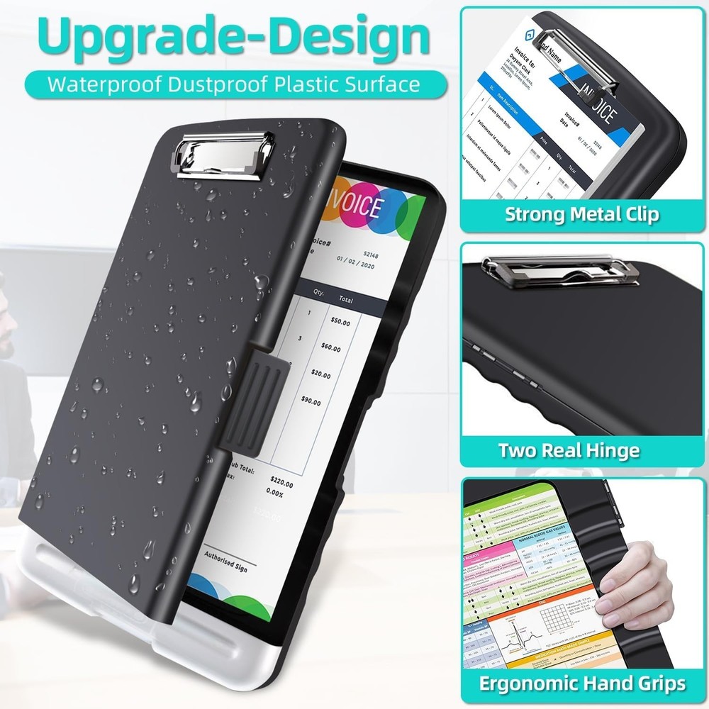 Lightweight Storage Clipboard with Real Hinge - Perfect for Office & Classroom