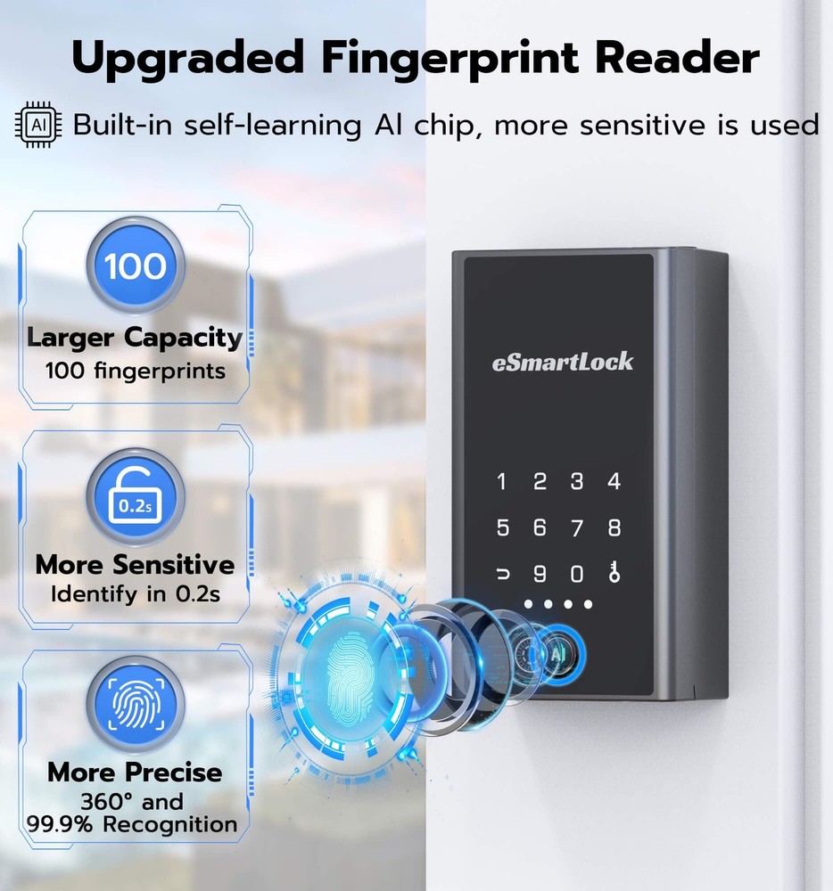 Lock Box for Keys with Code, Fingerprint Smart Bluetooth Key Hider, Outdoor W...