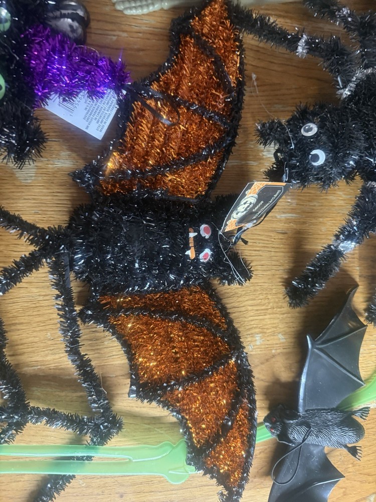 Halloween Props & Decorations Lot - Spiders, Bats, Ghosts, Lanterns