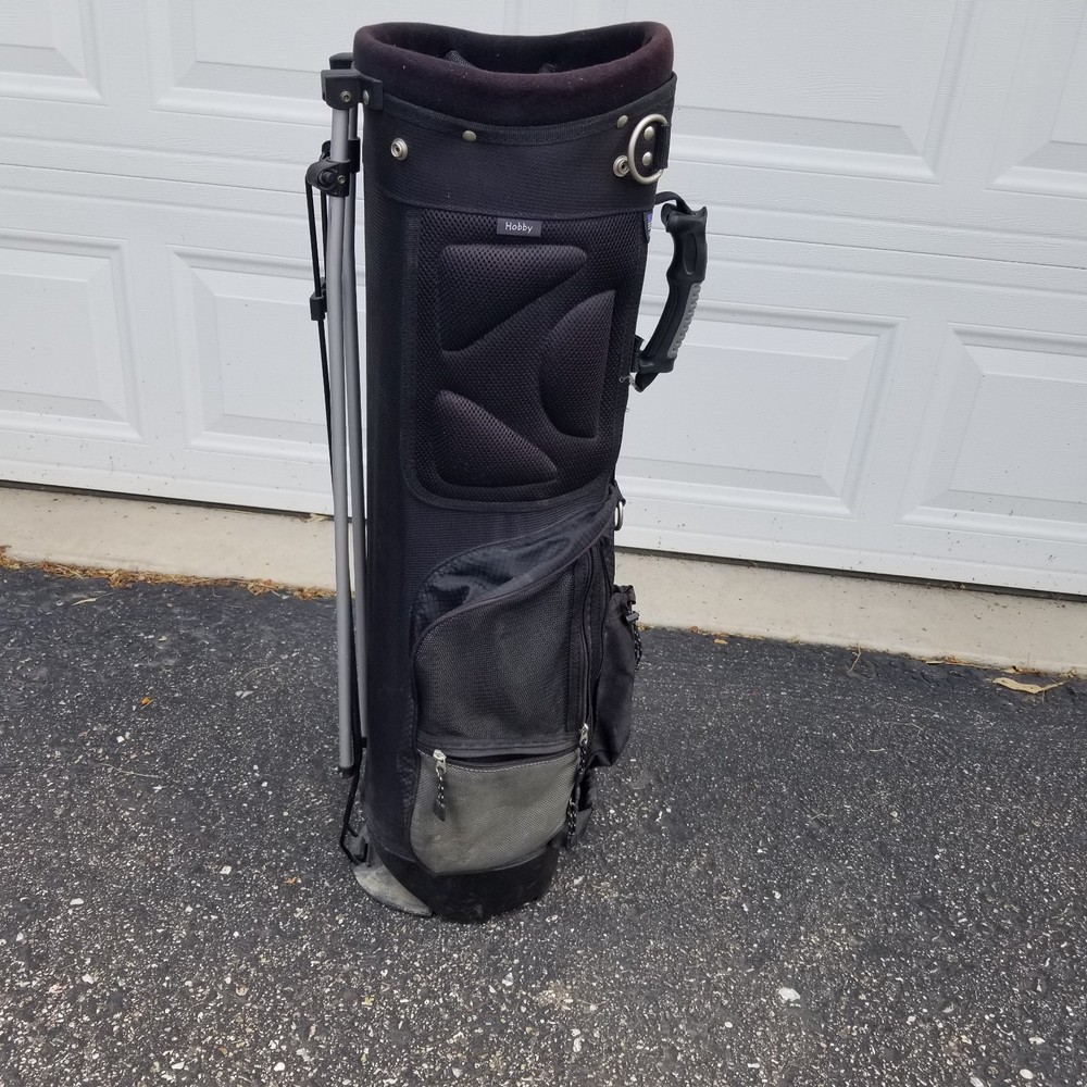 HUNTER GOLF 4-WAY DIVIDER GOLF STAND BAG, BLACK/GRAY