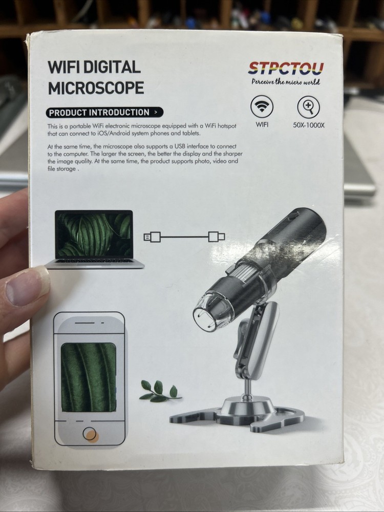 Wireless Digital Microscope Skybasic 50X-1000X Magnification WiFi Portable